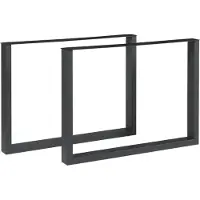 En.casa Piètement de table 'Makers' set de 2 pour table à manger bureau acier 72x90 cm noir