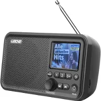LEICKE Tragbares DAB+ Radio mit Bluetooth (DAB, DAB+ DAB, FM, Bluetooth), Radio, Noir