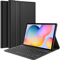 Cazy Housse pour Tablette avec Clavier compatible avec Samsung Galaxy Tab S6 Lite - Étui Clavier Bluetooth AZERTY - Noir