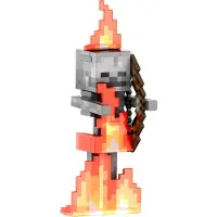 Mattel Figurine articul e squelette Minecraft Diamond Level avec 6 accessoires, chelle collector de 14 cm et design pixelis