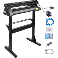Vevor Découpeuse vinyle VEVOR, découpeuse vinyle 28 pouces, alimentation papier 720 mm, découpeuse vinyle plotter avec support stable au sol pour la découpe de papier, noir