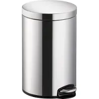 Helit Poubelle à pédale "Classic", 20 litres, argentée en inox, ronde, anti-traces de doigts, amovible - 1 pièce (H2403600)