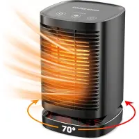 Vulpes goods Tech - Radiateur électrique - Chauffage électrique pour l'intérieur - Radiateur à ventilateur - Radiateur céramique - 3 niveaux - 950W - Indication LED - Rotatif - Noir - Version PRO
