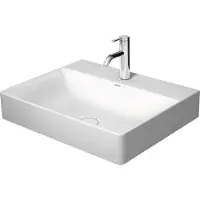 Duravit DuraSquare lavabo pour meuble, 60x47cm, 1 trou pour robinet, sans trop-plein, dessous poncé et émaillé, 2353600071