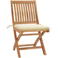 vidaXL Chaises de jardin 2 pcs. avec coussins Cremen teck massif