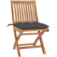 vidaXL Chaises de jardin 2 pcs avec coussins anthracite bois massif teck