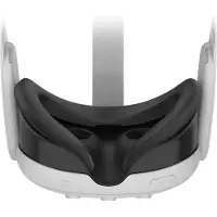 Vortex Visière de protection en silicone VR pour Meta Quest 3 – Coque d'interface faciale souple et résistante à la transpiration (noir)
