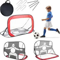Outtec But de football Pliable, Pop Up Tor - 120x72x73 cm - Appareil d'entraînement de football pour enfants et adultes - filet, ancrage au sol inclus - jardin, entraînement