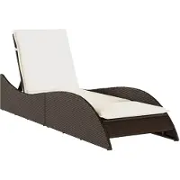 vidaXL Chaise longue avec support Marron 60x205x73 cm Poly rotin