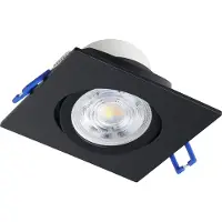 Eglo Luminaire LED encastré haute tension SALICETO noir 2700K L:8,8cm L:8,8cm H:4,2cm orientable dimmable