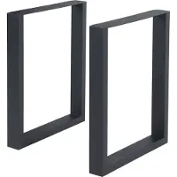 En.casa Piètement de table 'Makers' set de 2 pour table à manger bureau acier 72x60 cm noir