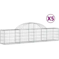 vidaXL Gabions avec arc surélevé 5 pcs. 200x30x40/60 cm Fer galvanisé