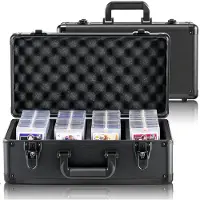Vevor Boîte de rangement , 4 compartiments, sac de transport pour cartes à collectionner avec séparateurs en mousse et serrure à clé, 388 Top Loader ou 999+ cartes en vrac