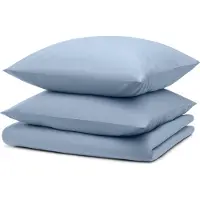 Blumtal linge de lit 220x220cm + 2x taies d'oreiller 40x70cm - Microfibre Bed Sheets 220x220cm - 3-pièces de linge de lit bleu clair