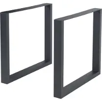 En.casa Piètement de table 'Makers' set de 2 pour table à manger bureau acier 72x80 cm noir