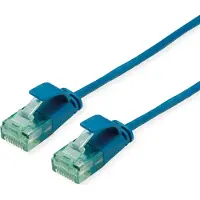 Roline RM UTP DataCenter patch cable Cat.6A (Class EA), slim, bleu, 0.15 m