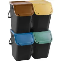 Practic Set de conteneurs , pour le tri, 4x25l, noir, Bini 10100599
