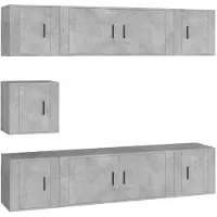 vidaXL Ensemble d'armoires TV 7 pièces gris béton Bois composite