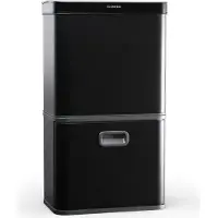 Klarstein poubelle à capteur sans fil 56 L - Poubelle de tri sélectif avec capteur de mouvement, 3 compartiments, Soft-Close, acier inoxydable, noir mat