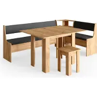 Vicco Groupe de banquettes d'angle Roman Chêne de force doré 210x120cm avec table, Model 34318