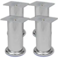 vidaXL Pieds de canapé ronds 8 pcs. Chrome 120 mm