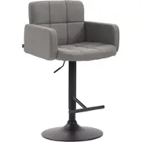 CLP Tabouret Los Angeles, revêtement en tissu, réglable en hauteur et pivotant | Couleur : taupe. Structure : noire