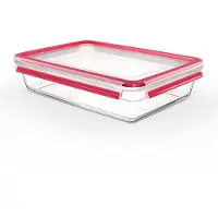 EMSA ClipClose Glass Boîte fraîcheur 3 L verre rouge