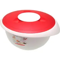 Westmark Bol mélangeur avec couvercle à deux compartiments 3,5 l, blanc/rouge, 3155227R