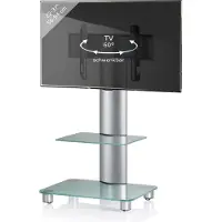 VCM - Support de télévision Alu Glass Rolls Blino ZW H. 100 x B. 60 x T 44 cm