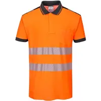 Portwest T180 PW3 Polo haute visibilité Orange/Black Taille XXL