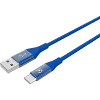 Celly USBTYPECCOLORBL câble USB 1 m USB 2.0 USB A USB C Bleu