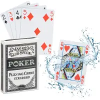 Relaxdays Cartes de poker en plastique, jeu de cartes imperméable, résistant aux déchirures et aux plis, 54 cartes, Texas Hold'em, set de poker professionnel
