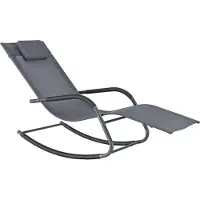 En.casa Chaise longue à bascule Caracena 147x63x89cm Chaise longue à bascule jusqu'à 120kg Gris foncé
