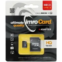 IMRO Jeu de cartes mémoire MicroSD10 / 32G UHS-3 ADP (32 Go, classe U3, adaptateur, carte mémoire) (32 Go, microSDHC, U3, UHS-III), Carte mémoire, Noir