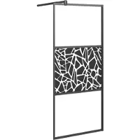vidaXL Paroi de douche pour douche à l'italienne 90x195 cm ESG design pierre noir
