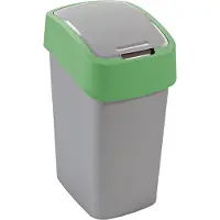 Curver 2045038 flip bin poubelle plastique argent/vert 25 l