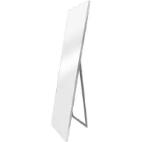 En.casa Miroir sur pied Barletta 150x35 cm Miroir corps entier rectangulaire Miroir d'habillage basculant inclinable Argent