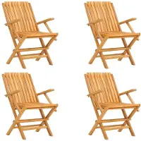 vidaXL Chaises de jardin 4 pcs. Pliable 61x67x90 cm bois massif teck