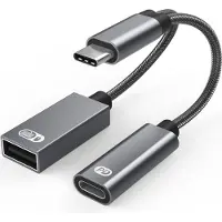 INF USB-C mâle vers USB femelle + prise de charge USB-C PD et adaptateur OTG USB 2.0