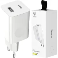 Baseus Charging Quick Charger, Usb, Qc 3.0, 24W (Blanc)