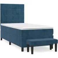 vidaXL Lit boxspring avec matelas bleu foncé 80x200 cm velours