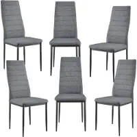 En.casa [] Ensemble de 6 chaises design Gris Italien Chaise à dossier haut Chaise de salle à manger rembourrée