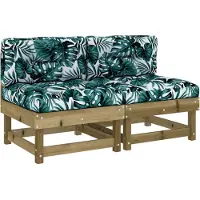 vidaXL Canapé central avec coussin 2 pcs. Bois de pin imprégné