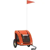 vidaXL Remorque pour vélo pour chiens Orange Tissu Oxford et fer