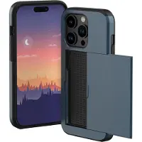 IMoshion Coque arrière avec porte-cartes pour Apple iPhone 15 Pro - Bleu foncé
