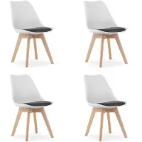 Leobert Chaise MARK noir et blanc / pieds naturels x 4