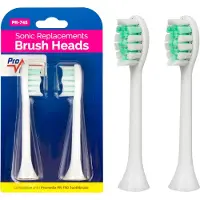 Promedix lot de 2 brosses de rechange pour PR-740 Brosse à dents sonique électrique 2 pièces 2x brosses de rechange, blanc