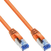 InLine câble patch, S/FTP (PiMf), Cat.6A, 500MHz, sans halogène, cuivre, orange, 20m