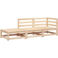 vidaXL Canapé de jardin avec repose-pieds 2 places en pin massif