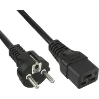 InLine 16658D Câble réseau 16A, contact de protection droit sur prise dispositifs froids IEC320/C19, 1m